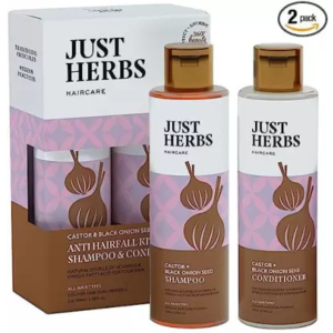 Just Herbs Anti Hairfall Control Kit Shampoo,Conditioner With Castor & Black Onion Seed